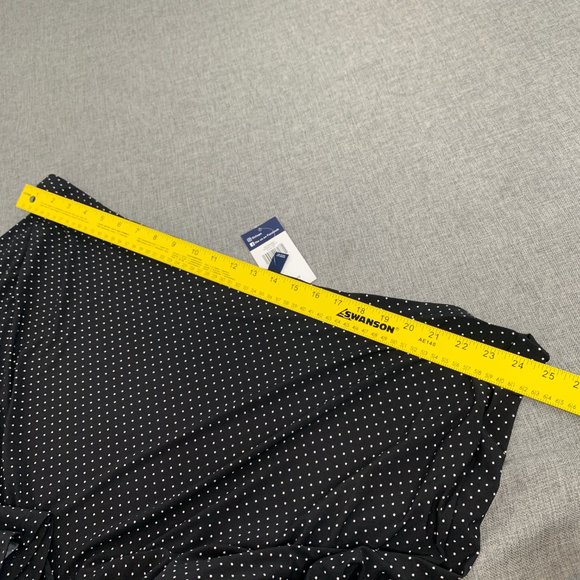 Brand New! Chaps Polka Dot Skirt 3X Pleated Elastic Waist Black White Stretchy - Picture 8 of 12